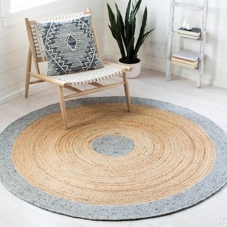 Safavieh 4 x 6 ft. Braided Contemporary Oval Rug, Grey & Natural BRD910C-4OV
